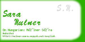 sara mulner business card
