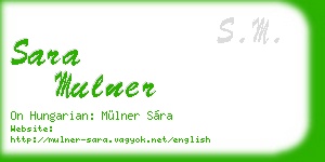sara mulner business card